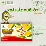  Xoài sấy dẻo muối ớt 123 FARM - chua ngọt tự nhiên, cay cay, mềm dẻo - Hộp 500g 