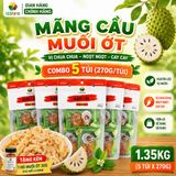  [Combo 5 túi] Mãng cầu muối ớt 123 FARM 270g - vị cay chua ngọt, mềm dẻo, ăn vặt healthy 