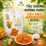  Tắc Sấy Dẻo Chưng Đường Phèn – Thanh Giọng, Giảm Ho – Trái Cây Thảo Dược 123 FARM (Gói 85g) 