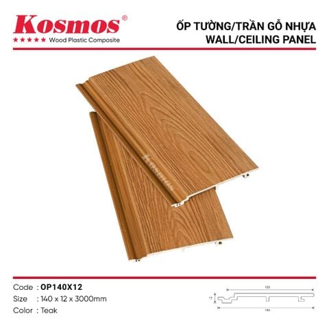Tấm ốp gỗ nhựa ASA Kosmos OP140X12