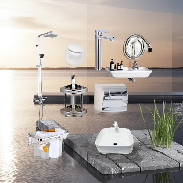 Combo trọn bộ phòng tắm cao cấp kèm mặt bàn đá CB95