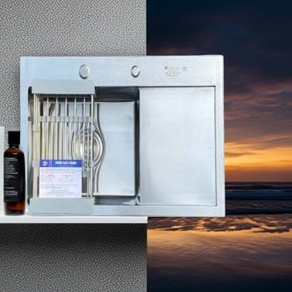 Chậu rửa bát đúc 1 hố hàn quốc H7040B