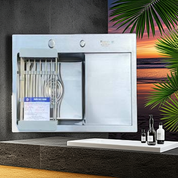 Chậu rửa bát đúc 1 hố hàn quốc H7040B