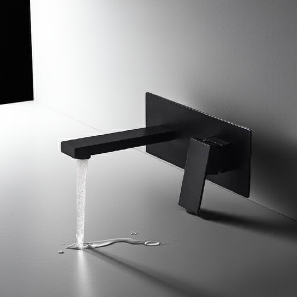 Vòi lavabo âm tường màu đen K800B