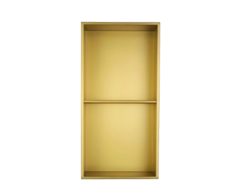 Hộc Âm Tường Phòng Tắm 2 Ngăn EcoBath EC9003BG Vàng Chải 700x280mm
