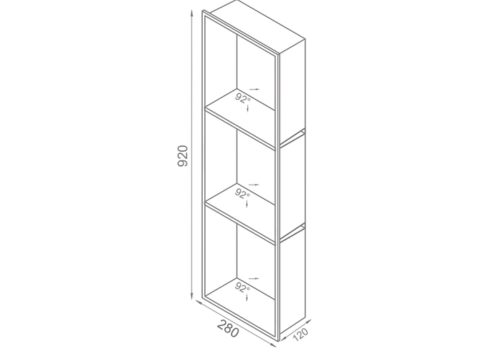 Hộc Âm Tường 3 Ngăn EcoBath EC9004B Inox Chải Inox 304