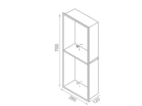 Hộc Âm Tường 2 Ngăn EcoBath EC9003BU Ghi Xám Inox 304