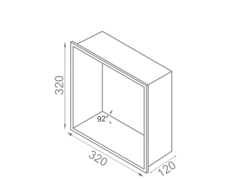 Hộc Âm Tường Vuông EcoBath EC9001PB Đen Inox 304