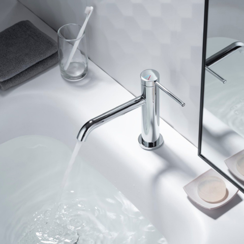 Vòi Lavabo Cao Cấp Krasic KS1313 Nóng Lạnh Màu Crom
