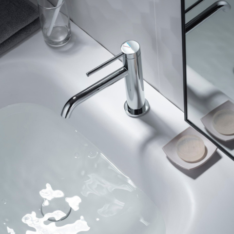 Vòi Lavabo Cao Cấp Krasic KS1313 Nóng Lạnh Màu Crom