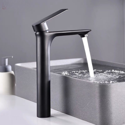 Vòi Lavabo Đen Krasic KH7085 Nóng Lạnh Mạ Điện Siêu Bền