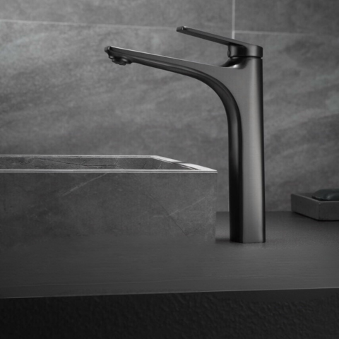 Vòi Lavabo Titan Krasic KH901 Nóng Lạnh Màu Ghi Xám