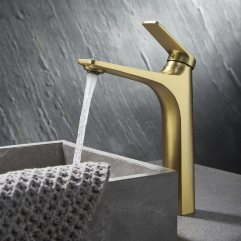 Vòi Lavabo Vàng Krasic KH902 Nóng Lạnh Cao Cấp