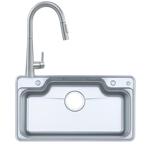 Chậu Rửa Bát 1 Hố Nobinox Liken NL792D + Tặng Vòi Winto NX501