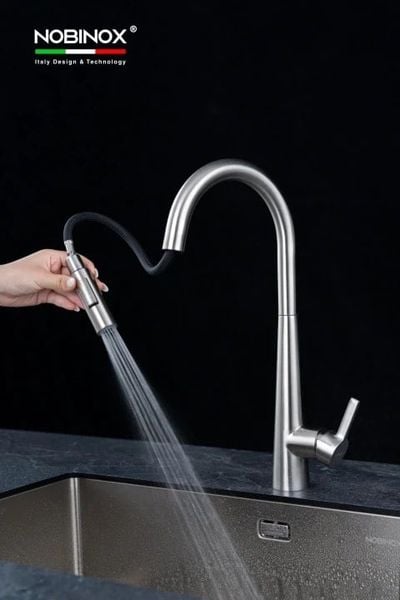 Chậu rửa bát 1 hố Nobinox Liken NL792D inox – Tặng vòi Winto NX501, chống gỉ bền bỉ