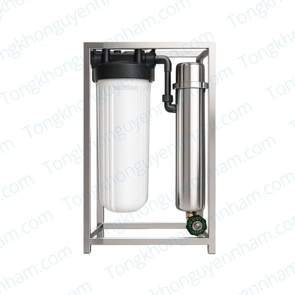 Lọc tổng chung cư UF 3000L – Hệ 1 cốc béo, Khung đứng