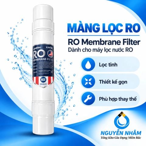Màng RO Karofi Purifilm 100GPD Mỹ Chính Hãng - Lõi Lọc Số 4, Màng RO Nối Nhanh, Bảo hành 3 Tháng