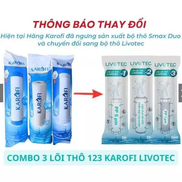 Bộ 3 lõi lọc thô Karofi Livotec