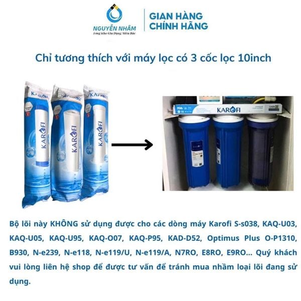 Bộ 3 lõi lọc thô Karofi Livotec