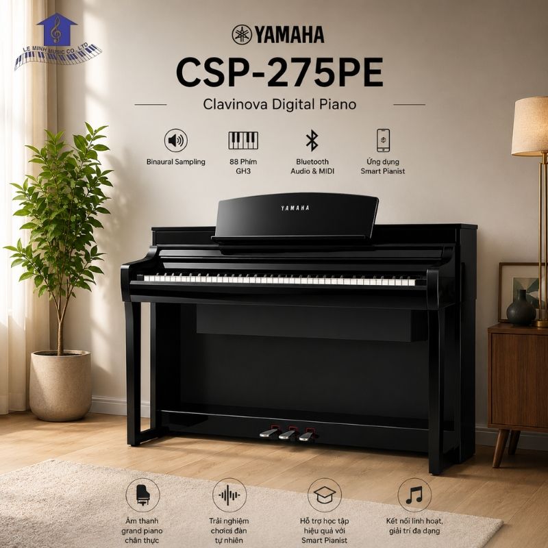 Đàn Piano Điện Yamaha Clavinova CSP-275 Chính Hãng | GrandTouch-S | Smart Pianist