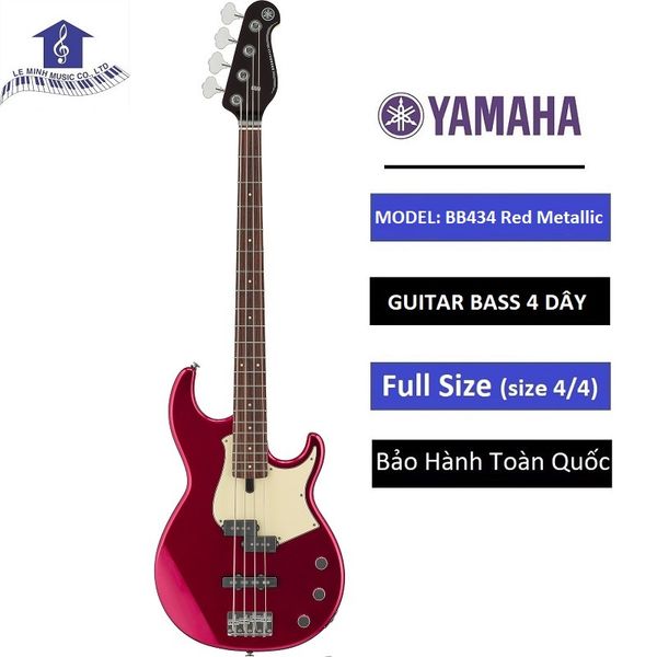 Đàn Guitar Bass 4 Dây Yamaha BB434 Red Metallic