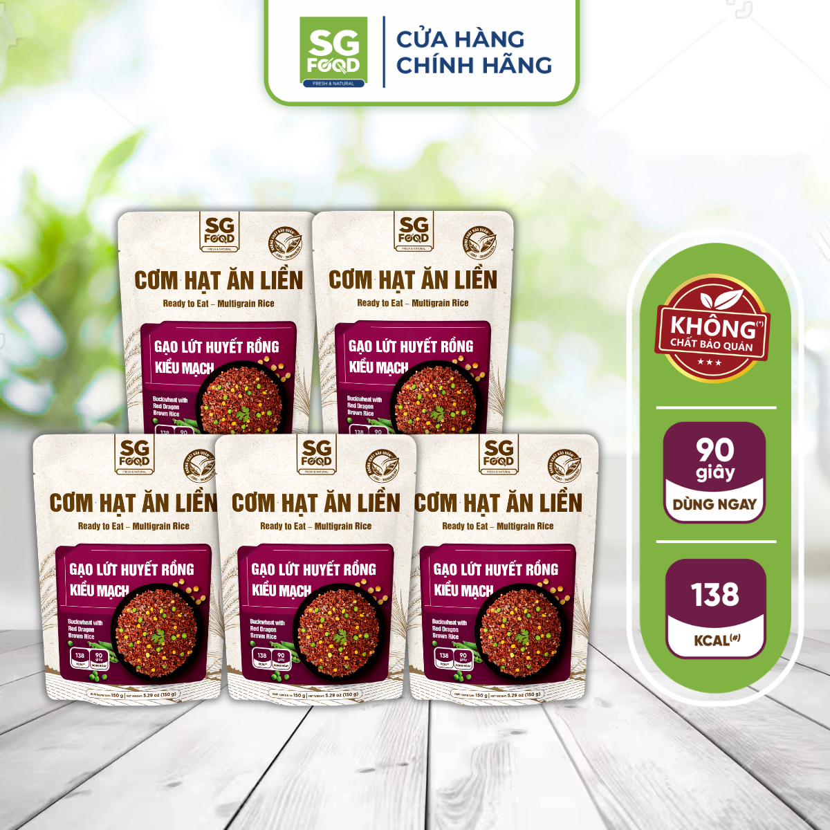 combo 5 goi com hat an lien gao lut huyet rong kieu mach 150g