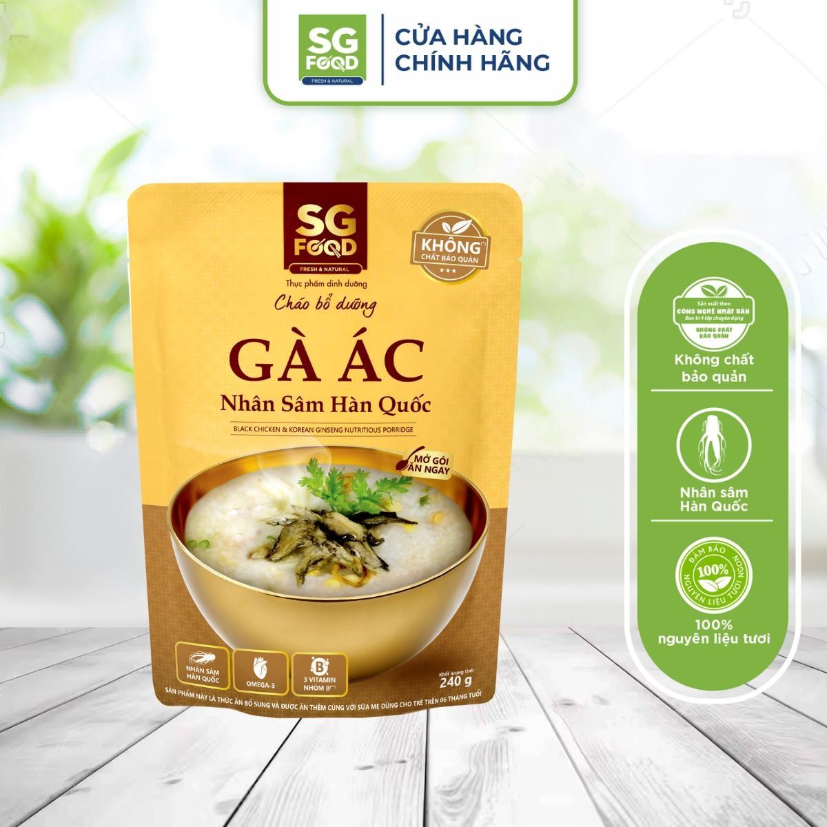 chao bo duong ga ac nhan sam 240g