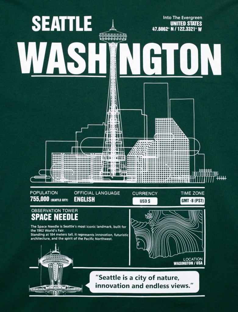 Áo thun nam Washington BF069 form Oversize Boxy