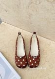 GIÀY BÚP BÊ NAGASHOES HỌA TIẾT CHẤM BI ĐÍNH NÚT NAB155 