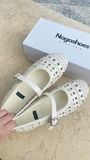  GIÀY BÚP BÊ NAGASHOES MŨI TRÒN HỌA TIẾT CẮT LASER NAB163 
