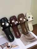  DÉP NAGASHOES MŨI VUÔNG QUAI NGANG CHẤM BI NAD422 