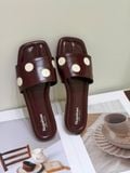  DÉP NAGASHOES MŨI VUÔNG QUAI NGANG CHẤM BI NAD422 