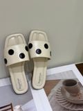  DÉP NAGASHOES MŨI VUÔNG QUAI NGANG CHẤM BI NAD422 