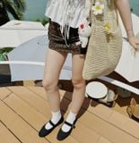  GIÀY BÚP BÊ NAGASHOES VIỀN ĐƯỜNG CHỈ QUAI KHÓA NAB105 