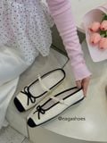  DÉP SỤC NAGASHOES MŨI VUÔNG ĐÍNH NƠ QUAI NGANG 2P NAD374 