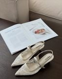  CAO GÓT NAGASHOES VẢI REN LƯỚI THÊU HOA 4P NAC337 