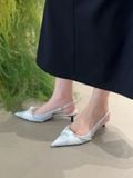  CAO GÓT NAGASHOES MŨI NHỌN PHỐI QUAI LỤA & DÂY ĐÁ 4P NAC344 