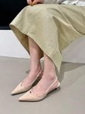  CAO GÓT NAGASHOES MŨI NHỌN KHOÉT CHỮ V ĐÍNH CƯỜM 4P NAC345 