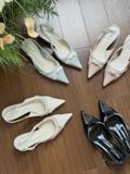  CAO GÓT NAGASHOES MŨI NHỌN PHỐI QUAI LỤA & DÂY ĐÁ 4P NAC344 