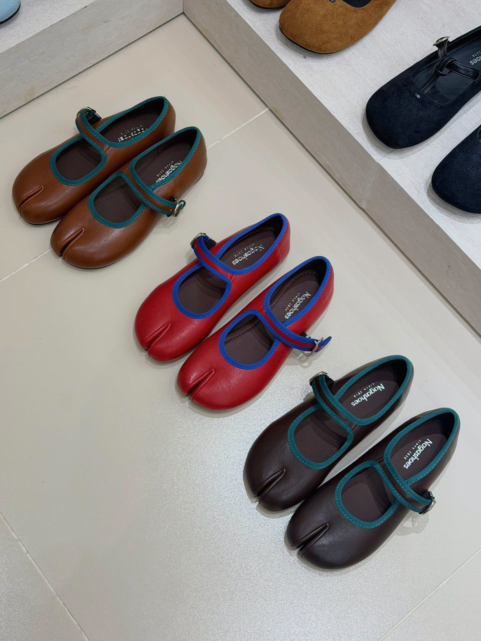  GIÀY BÚP BÊ NAGASHOES TABI QUAI NGANG VIỀN MÀU NAB169 