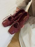  GIÀY BÚP BÊ NAGASHOES DA MỀM NẾP GẤP THẮT DÂY NAB132 