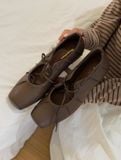  GIÀY BÚP BÊ NAGASHOES DA MỀM NẾP GẤP THẮT DÂY NAB132 
