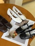  GIÀY BÚP BÊ NAGASHOES MŨI NHÚN ĐÍNH NƠ QUAI NGANG NAB134 