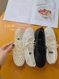  GIÀY BÚP BÊ NAGASHOES VẢI REN CHẤM BỊ ĐÍNH NƠ NAB137 