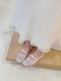  GIÀY BÚP BÊ NAGASHOES VẢI REN CHẤM BỊ ĐÍNH NƠ NAB137 