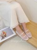  GIÀY BÚP BÊ NAGASHOES VẢI REN CHẤM BỊ ĐÍNH NƠ NAB137 