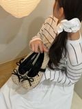  GIÀY BÚP BÊ NAGASHOES DA LỘN QUAI NGANG THẮT NƠ NAB93 