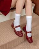  GIÀY BÚP BÊ NAGASHOES QUAI DÁN DA BÓNG PHỐI PHỤ KIỆN  2P NAB96 