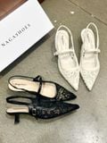  CAO GÓT NAGASHOES VẢI REN LƯỚI THÊU HOA 4P NAC337 