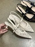  CAO GÓT NAGASHOES VẢI REN LƯỚI THÊU HOA 4P NAC337 